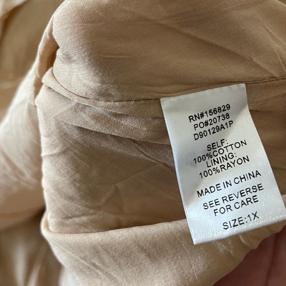 White Birch|Tan Prairie Ruffle Dress with Eyelet Stitching Border, Size 1X••• - Picture 13 of 16